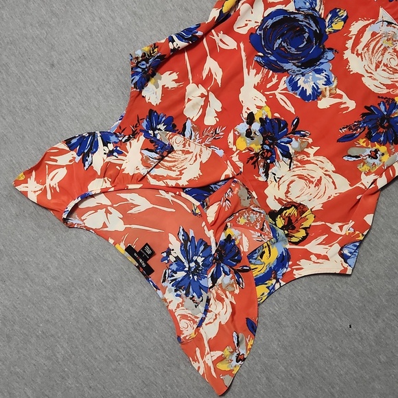 Style & Co. Tops - Style & Co. Ruffled Floral Summer Tank Tunic Blouse Top Shirt Mini Dress